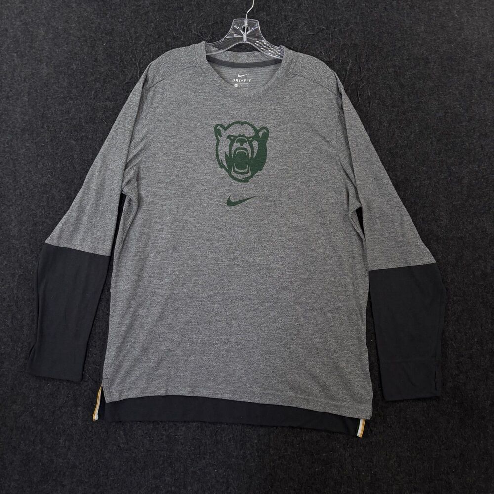 Baylor Bears Shirt Men's XL Gray Nike Dri-FIT On Field Football Long Sleeve